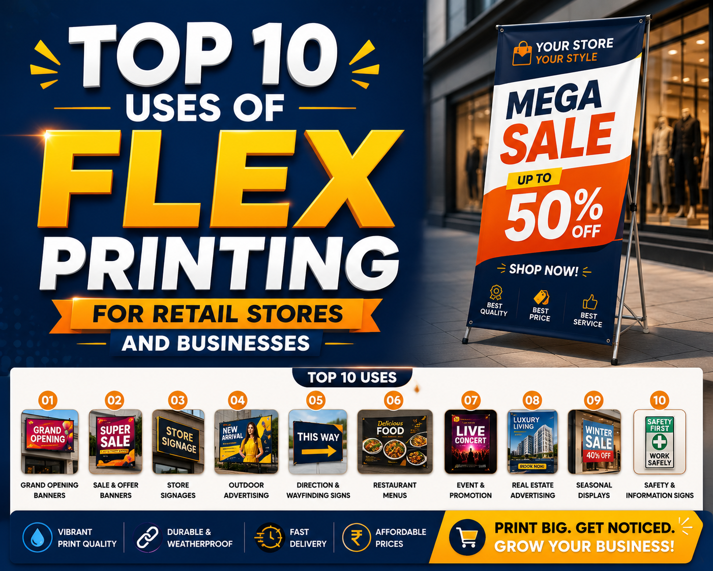 Top 10 Uses of Flex Printing for Retail Stores and Businesses
